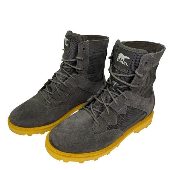 SOREL Caribou Waterproof Lace Up Combat Boot‎ Women Size 8.5 Olive Green Suede - Picture 1 of 10
